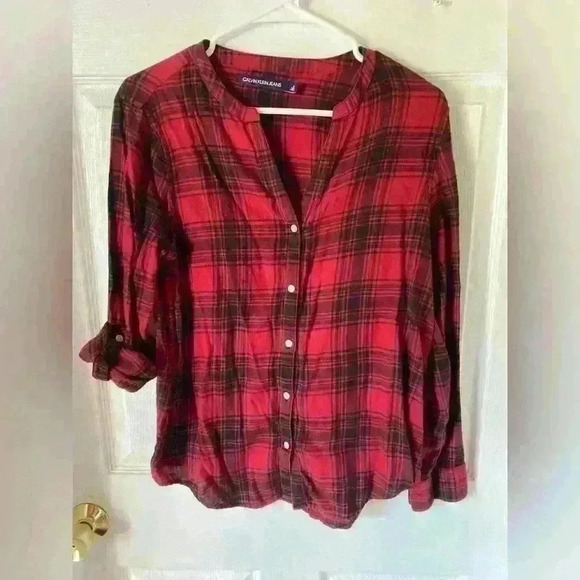 Women’s medium Calvin Klein flannel blouse - Picture 1 of 4